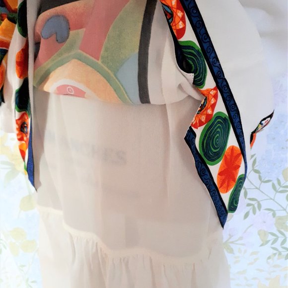 Vintage 1980s Lori Ann Sleeveless Midi Dress Mystical Symbols S 10 - Picture 8 of 13